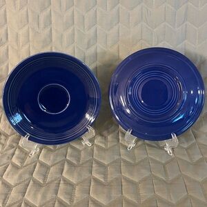 Set of 2 Vintage 1936–1951 Cobalt Blue 6” Coffee Tea Cup Saucers Fiestaware HLC